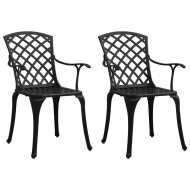vidaXL Záhradné stoličky 2 ks odlievaný hliník čierne - cena, srovnání