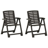 vidaXL Záhradné stoličky 2 ks plastové antracitové - cena, srovnání