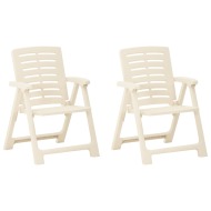 vidaXL Záhradné stoličky 2 ks plastové biele - cena, srovnání
