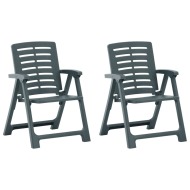 vidaXL Záhradné stoličky 2 ks plastové zelené - cena, srovnání
