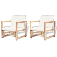 vidaXL Záhradné stoličky 2 ks, podložky a vankúše, bambus - cena, srovnání