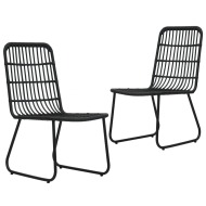 vidaXL Záhradné stoličky 2 ks polyratan čierne - cena, srovnání