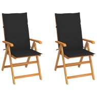 vidaXL Záhradné stoličky 2 ks s čiernymi podložkami tíkový masív - cena, srovnání