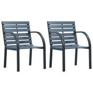 vidaXL Záhradné stoličky 2 ks, sivé, drevo - cena, srovnání