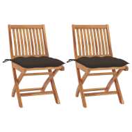 vidaXL Záhradné stoličky 2 ks sivohnedé podložky tíkový masív - cena, srovnání