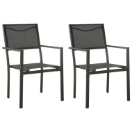 vidaXL Záhradné stoličky 2 ks textilén a oceľ čierna a antracitová - cena, srovnání