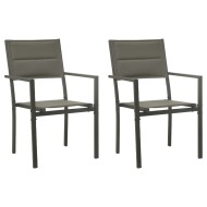 vidaXL Záhradné stoličky 2 ks textilén a oceľ sivá a antracitová - cena, srovnání