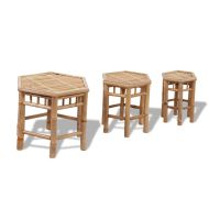 vidaXL Záhradné stoličky 3 ks, bambus - cena, srovnání