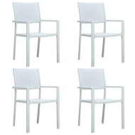vidaXL Záhradné stoličky 4 ks biele plastové ratanový vzhľad - cena, srovnání