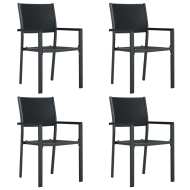 vidaXL Záhradné stoličky 4 ks čierne plastové ratanový vzhľad - cena, srovnání