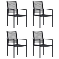 vidaXL Záhradné stoličky 4 ks čierne PVC ratan - cena, srovnání