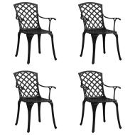 vidaXL Záhradné stoličky 4 ks odlievaný hliník čierne - cena, srovnání