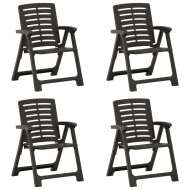 vidaXL Záhradné stoličky 4 ks plastové antracitové - cena, srovnání