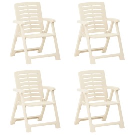 vidaXL Záhradné stoličky 4 ks plastové biele