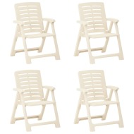 vidaXL Záhradné stoličky 4 ks plastové biele - cena, srovnání