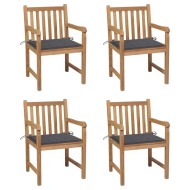 vidaXL Záhradné stoličky 4 ks s antracitovými podložkami teakový masív - cena, srovnání