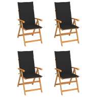 vidaXL Záhradné stoličky 4 ks s čiernymi podložkami tíkový masív - cena, srovnání