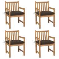 vidaXL Záhradné stoličky 4 ks sivohnedé podložky teakový masív - cena, srovnání