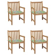 vidaXL Záhradné stoličky 4 ks s listovými podložkami teakový masív - cena, srovnání