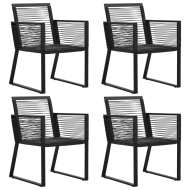 vidaXL Záhradné stoličky 4 ks, s povrázkami, ratan, čierne - cena, srovnání