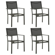 vidaXL Záhradné stoličky 4 ks textilén a oceľ čierna a antracitová - cena, srovnání