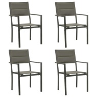 vidaXL Záhradné stoličky 4 ks textilén a oceľ sivá a antracitová - cena, srovnání