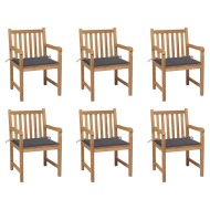 vidaXL Záhradné stoličky 6 ks s antracitovými podložkami tíkový masív - cena, srovnání