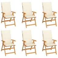 vidaXL Záhradné stoličky 6 ks s krémovými podložkami tíkový masív - cena, srovnání