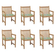 vidaXL Záhradné stoličky 6 ks s listovými podložkami tíkový masív - cena, srovnání