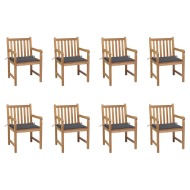 vidaXL Záhradné stoličky 8 ks s antracitovými podložkami tíkový masív - cena, srovnání