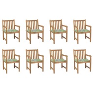 vidaXL Záhradné stoličky 8 ks s listovými podložkami tíkový masív - cena, srovnání