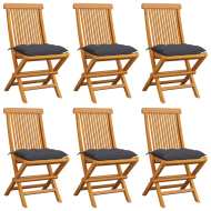 vidaXL Záhradné stoličky s antracitovými podložkami 6 ks tíkový masív - cena, srovnání