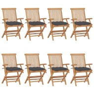 vidaXL Záhradné stoličky s antracitovými podložkami 8 ks tíkový masív - cena, srovnání