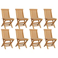 vidaXL Záhradné stoličky s béžovými podložkami 8 ks tíkový masív - cena, srovnání