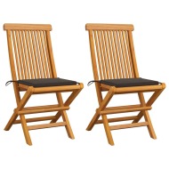 vidaXL Záhradné stoličky, sivohnedé podložky 2 ks, tíkový masív - cena, srovnání