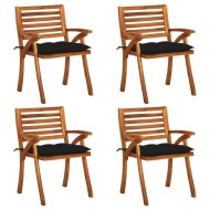 vidaXL Záhradné stoličky so sedákmi 4 ks akáciový masív - cena, srovnání