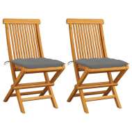 vidaXL Záhradné stoličky so sivými podložkami 2 ks tíkový masív - cena, srovnání