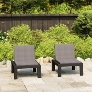 vidaXL Záhradné stoličky s podložkami 2 ks plast sivé - cena, srovnání