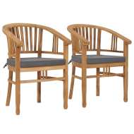 vidaXL Záhradné stoličky s podložkami 2 ks teakový masív - cena, srovnání