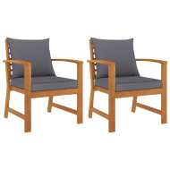 vidaXL Záhradné stoličky s podložkami 2 ks tmavosivé akáciový masív - cena, srovnání
