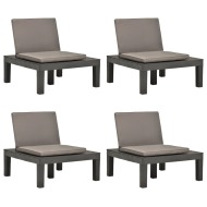 vidaXL Záhradné stoličky s podložkami 4 ks plast antracitové - cena, srovnání