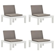 vidaXL Záhradné stoličky s podložkami 4 ks plast biele - cena, srovnání