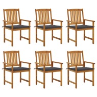 vidaXL Záhradné stoličky s podložkami 6 ks masívne akáciové drevo - cena, srovnání