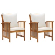 vidaXL Záhradné stoličky s vankúšmi 2 ks akáciový masív - cena, srovnání