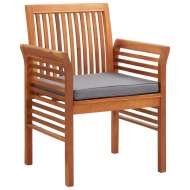 vidaXL Záhradná jedálenská stolička s vankúšom akáciový masív - cena, srovnání