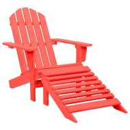 vidaXL Záhradná stolička Adirondack s otomanom jedľový masív červená - cena, srovnání