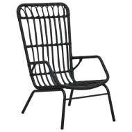 vidaXL Záhradná stolička, polyratan, čierna - cena, srovnání