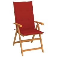 vidaXL Záhradná stolička s červenými podložkami tíkový masív - cena, srovnání