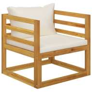 vidaXL Záhradná stolička s krémovými podložkami akáciový masív - cena, srovnání