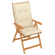vidaXL Záhradná stolička s krémovými podložkami tíkový masív - cena, srovnání